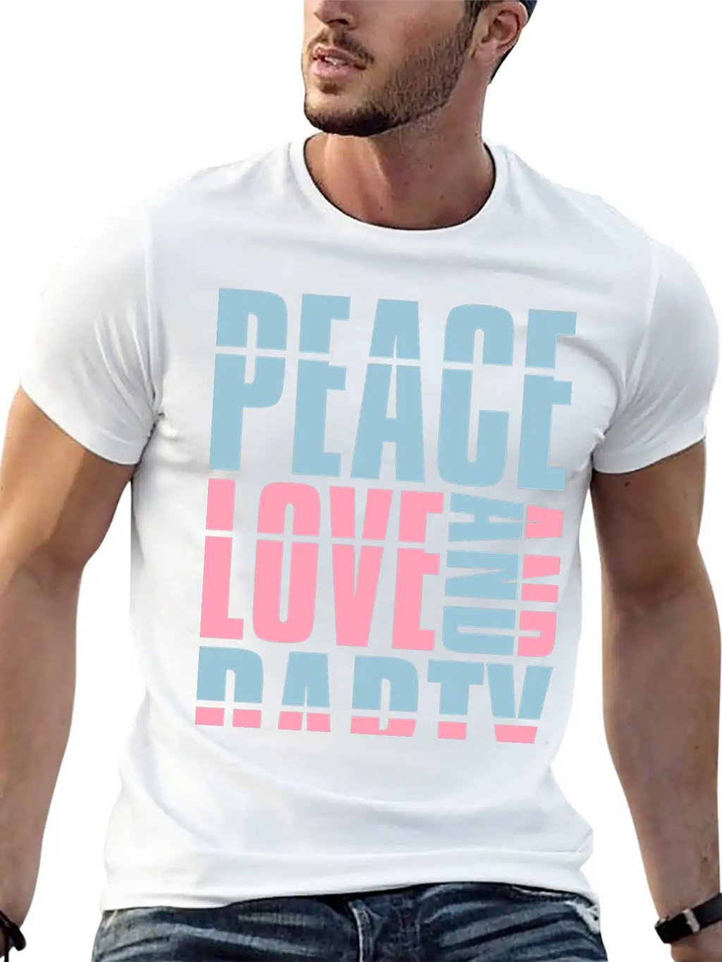Peace Love And Party Concert Crew Friends Saying D Classic Cotton Tee – Unisex Comfort For Any Season
