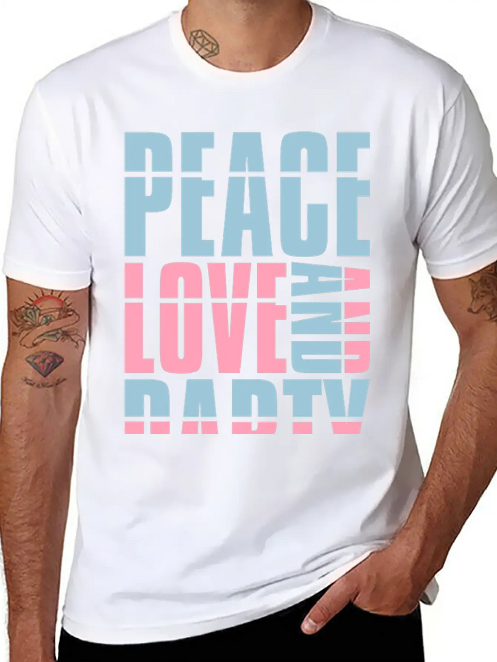 Peace Love And Party Concert Crew Friends Saying D Classic Cotton Tee – Unisex Comfort For Any Season