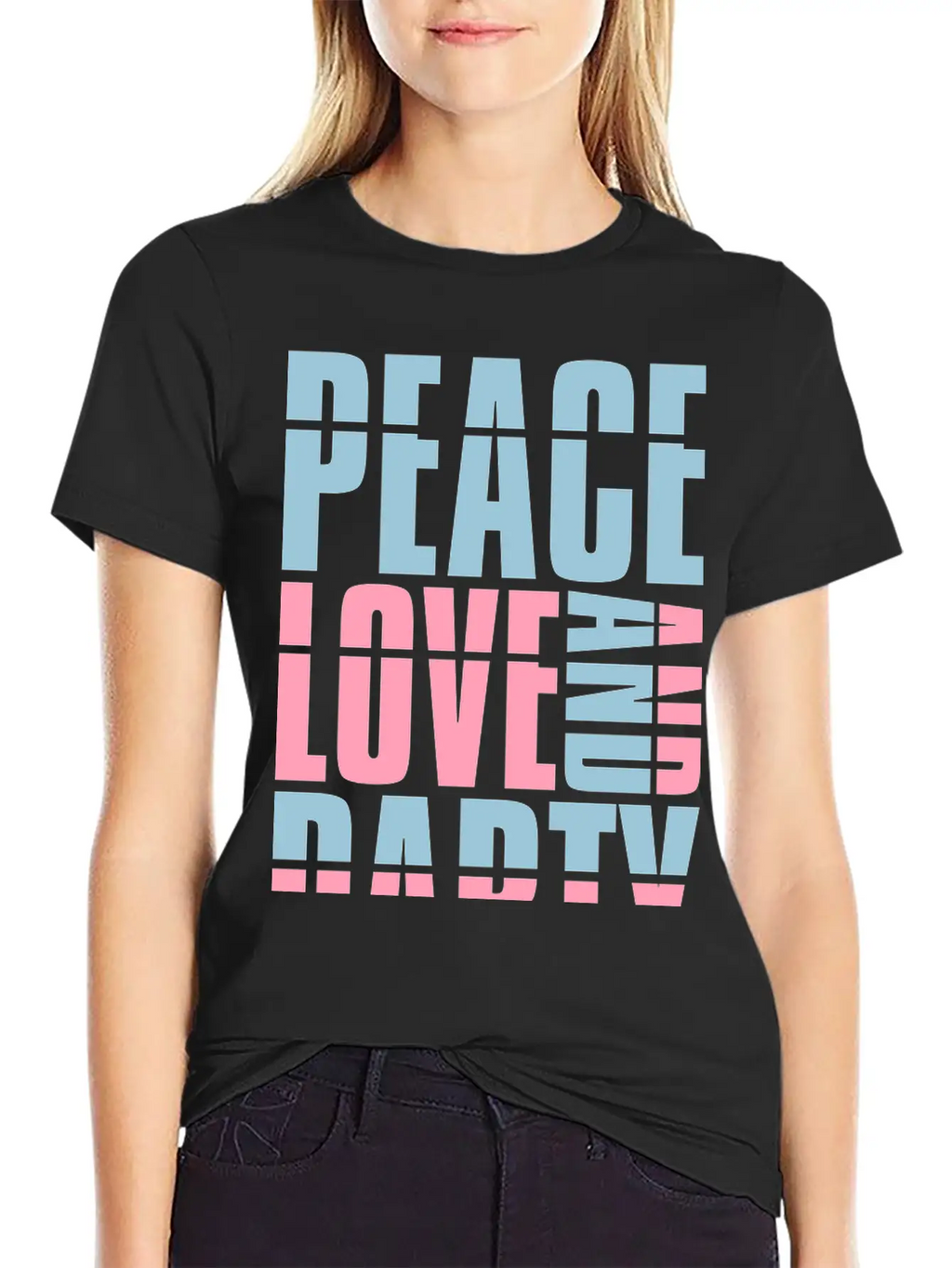 Peace Love And Party Concert Crew Friends Saying D Classic Cotton Tee – Unisex Comfort For Any Season