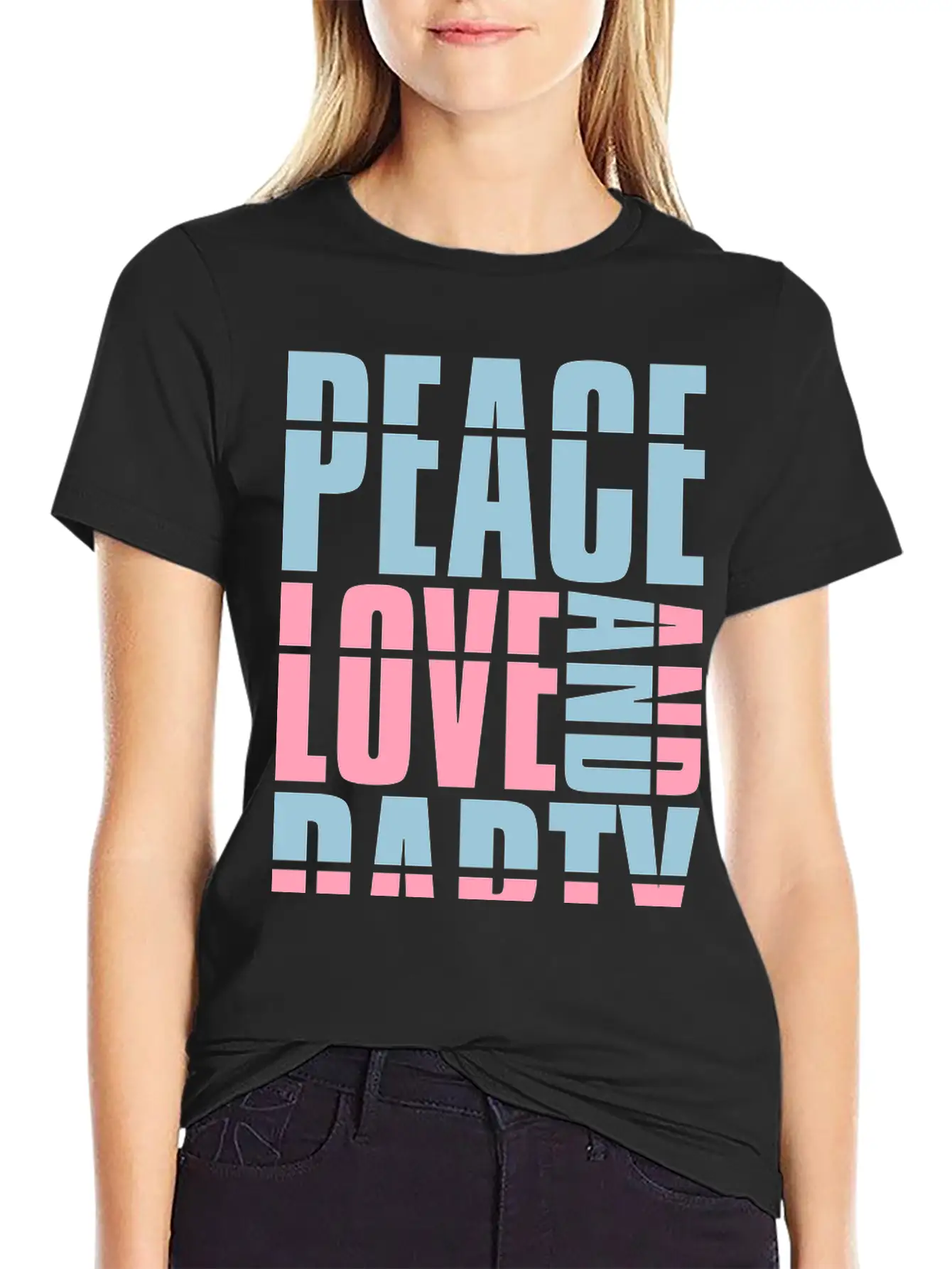 Peace Love And Party Concert Crew Friends Saying D Classic Cotton Tee – Unisex Comfort For Any Season