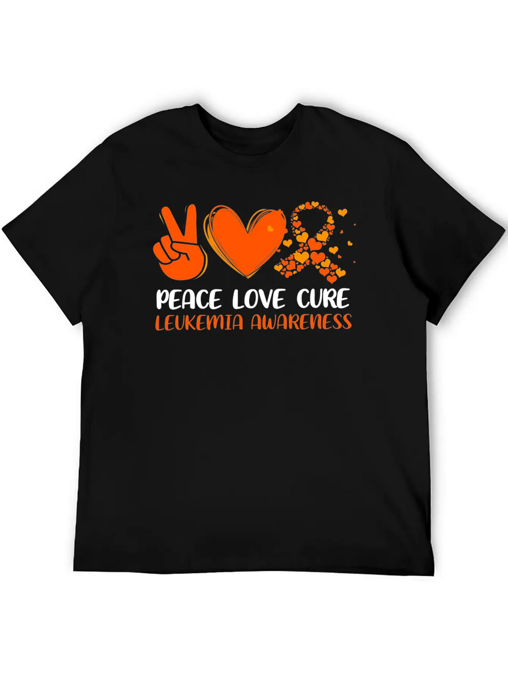 Peace Love Cure Leukemia Awareness Breathable Graphic T-Shirt – Perfect For Casual Days