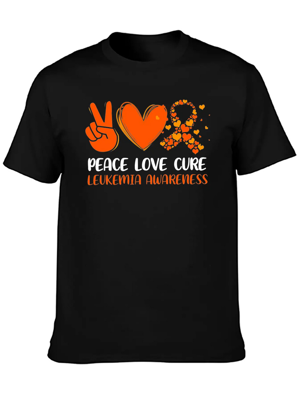 Peace Love Cure Leukemia Awareness Breathable Graphic T-Shirt – Perfect For Casual Days
