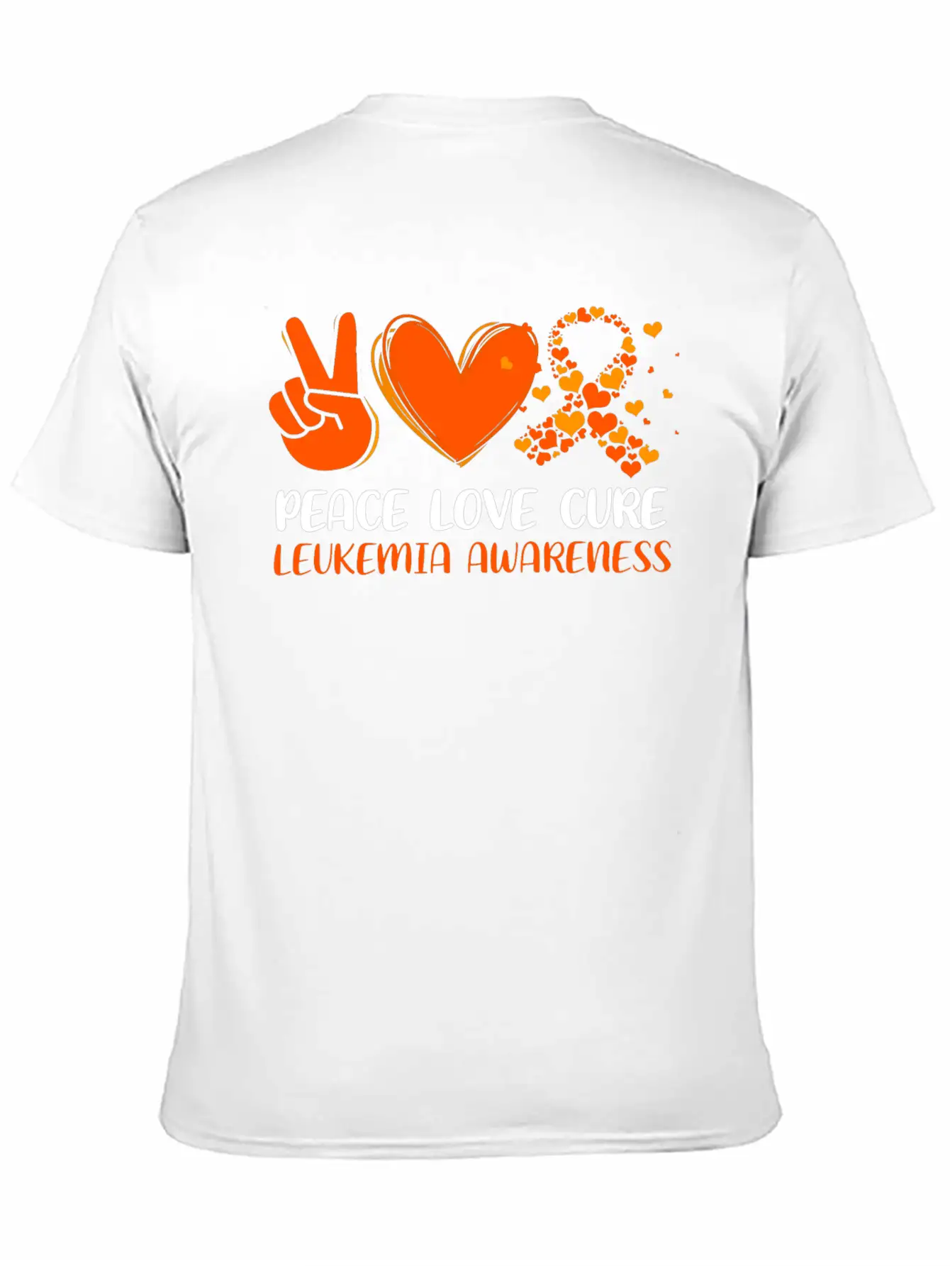Peace Love Cure Leukemia Awareness Breathable Graphic T-Shirt – Perfect For Casual Days