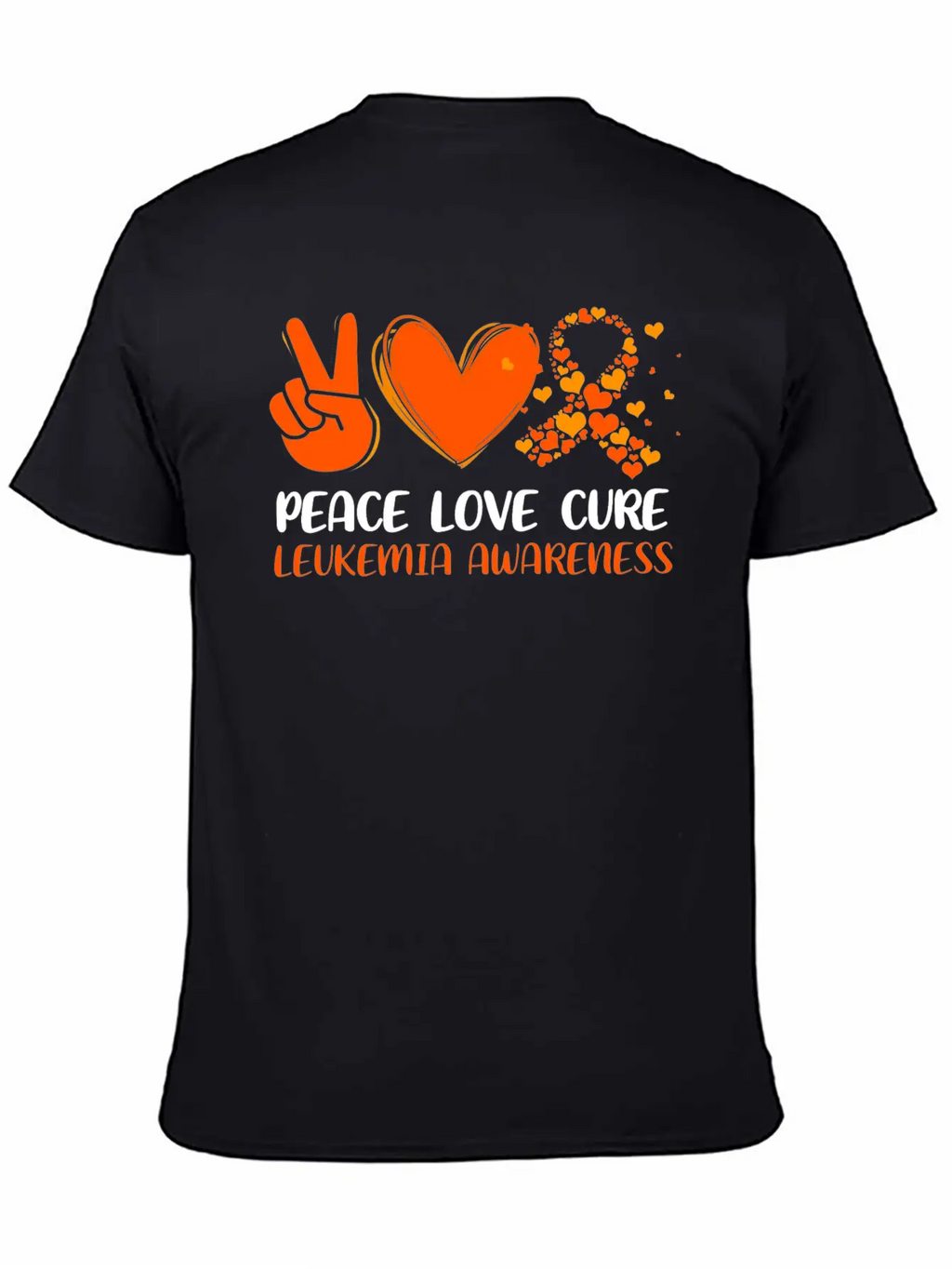 Peace Love Cure Leukemia Awareness Breathable Graphic T-Shirt – Perfect For Casual Days