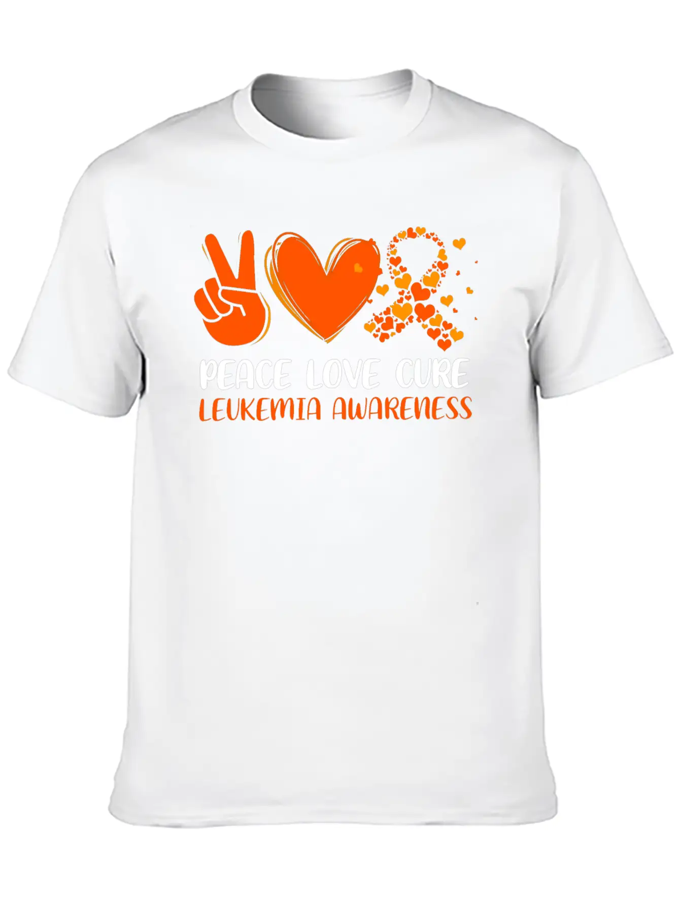 Peace Love Cure Leukemia Awareness Breathable Graphic T-Shirt – Perfect For Casual Days