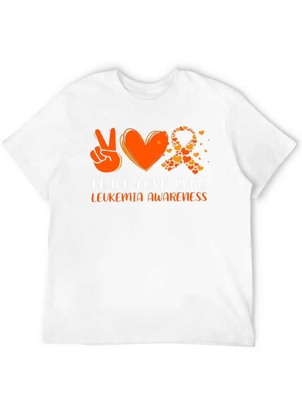 Peace Love Cure Leukemia Awareness Breathable Graphic T-Shirt – Perfect For Casual Days
