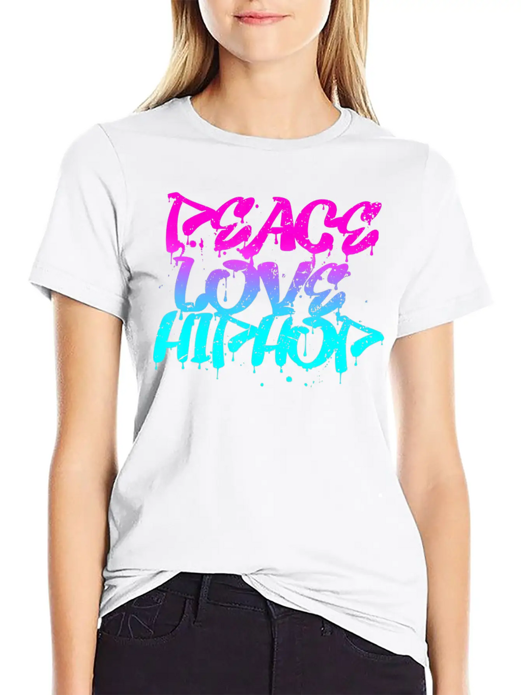Peace Love Hip Hop Graffiti Retro Rap Music Unisex Casual T-Shirt – Clean Design For Daily Comfort