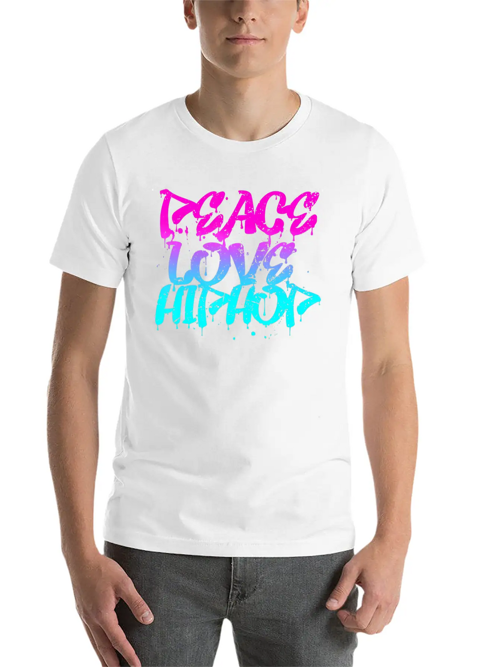 Peace Love Hip Hop Graffiti Retro Rap Music Unisex Casual T-Shirt – Clean Design For Daily Comfort