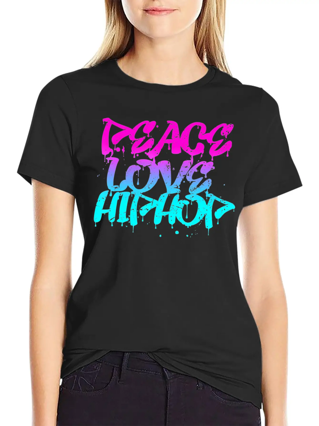 Peace Love Hip Hop Graffiti Retro Rap Music Unisex Casual T-Shirt – Clean Design For Daily Comfort