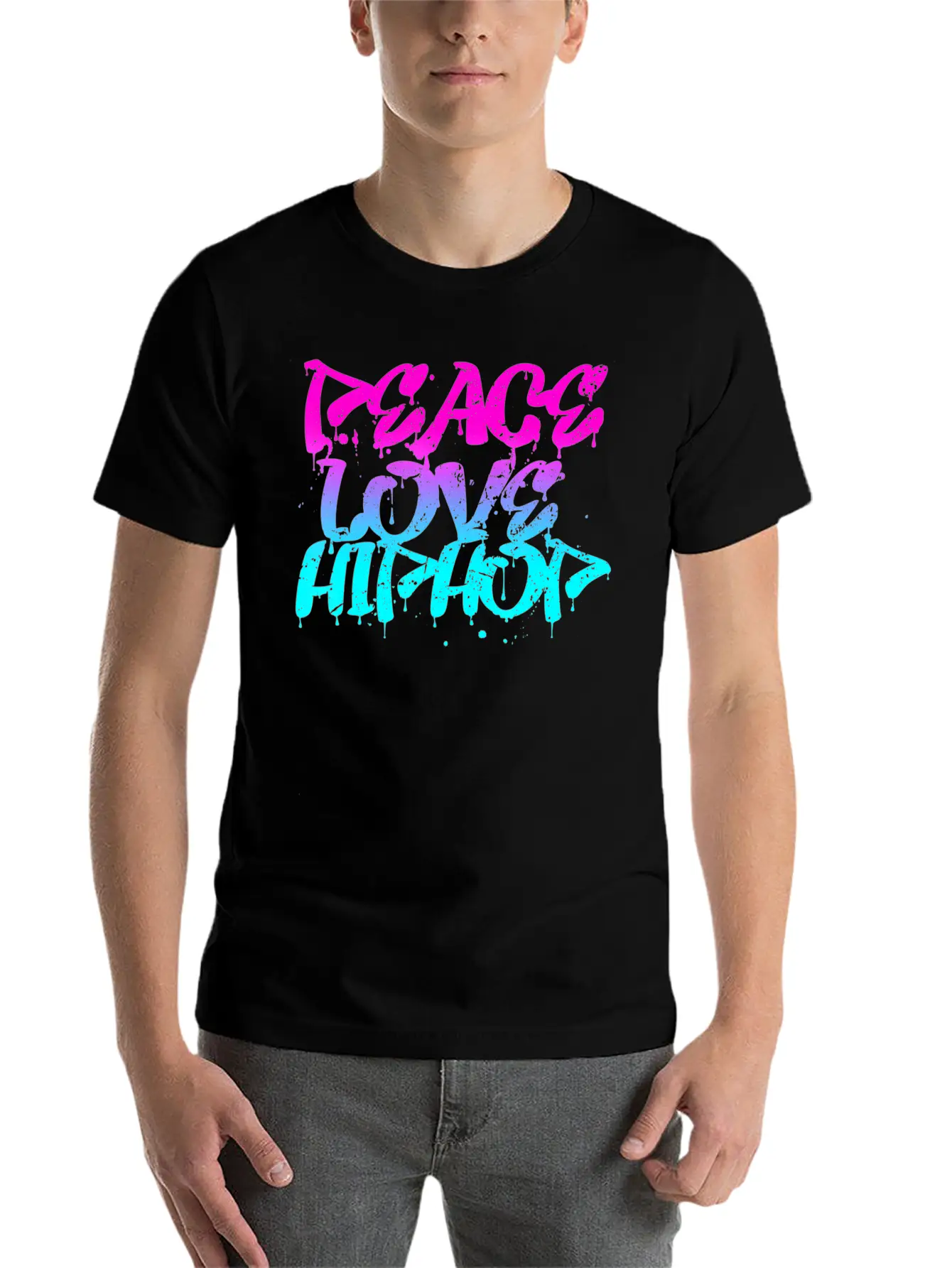 Peace Love Hip Hop Graffiti Retro Rap Music Unisex Casual T-Shirt – Clean Design For Daily Comfort