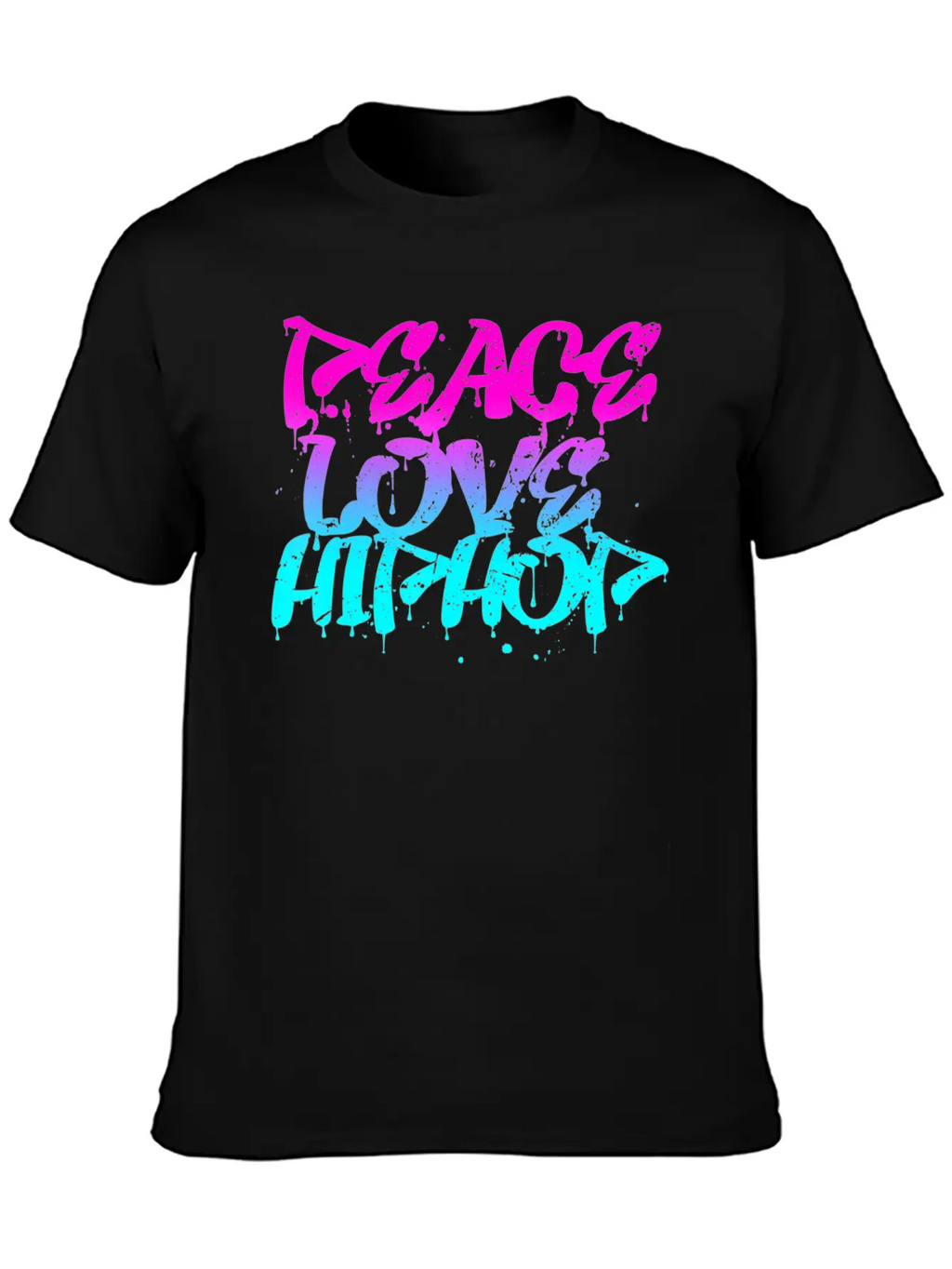 Peace Love Hip Hop Graffiti Retro Rap Music Unisex Casual T-Shirt – Clean Design For Daily Comfort