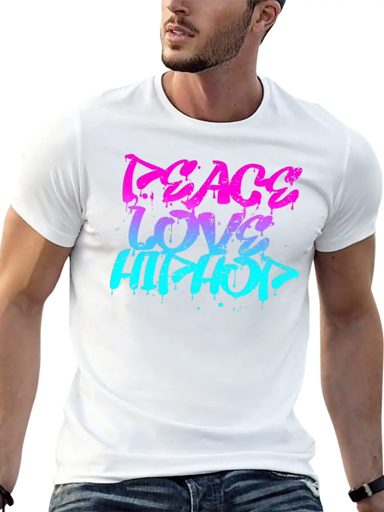 Peace Love Hip Hop Graffiti Retro Rap Music Unisex Casual T-Shirt – Clean Design For Daily Comfort