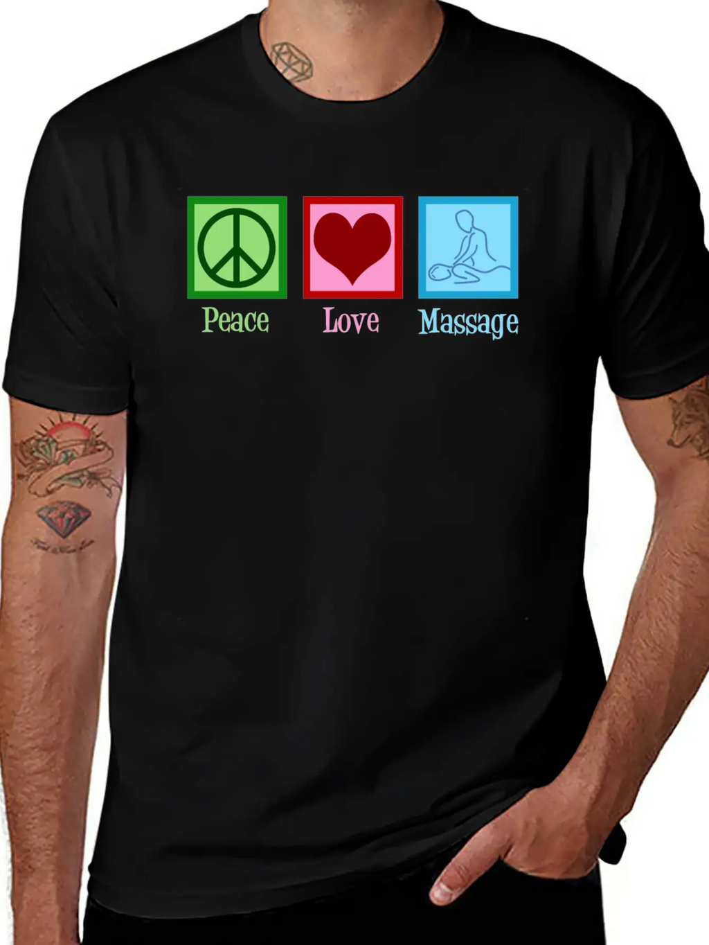 Peace Love Massage Therapy Essential Cotton Tee For Daily Outfits – Unisex Style