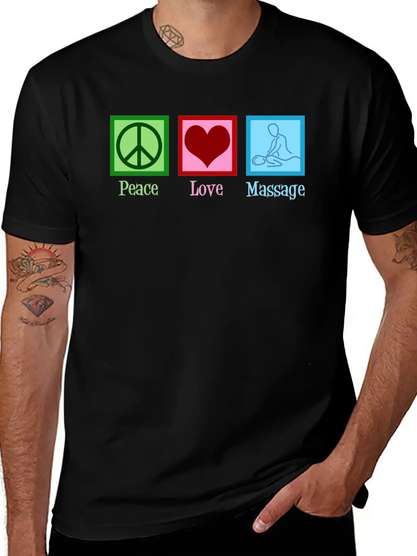 Peace Love Massage Therapy Essential Cotton Tee For Daily Outfits – Unisex Style