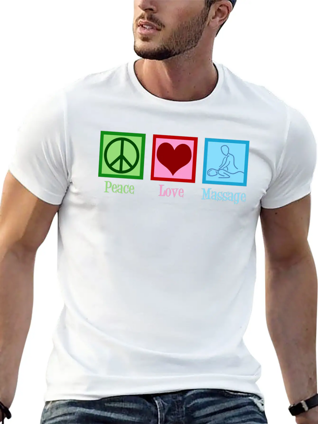 Peace Love Massage Therapy Essential Cotton Tee For Daily Outfits – Unisex Style