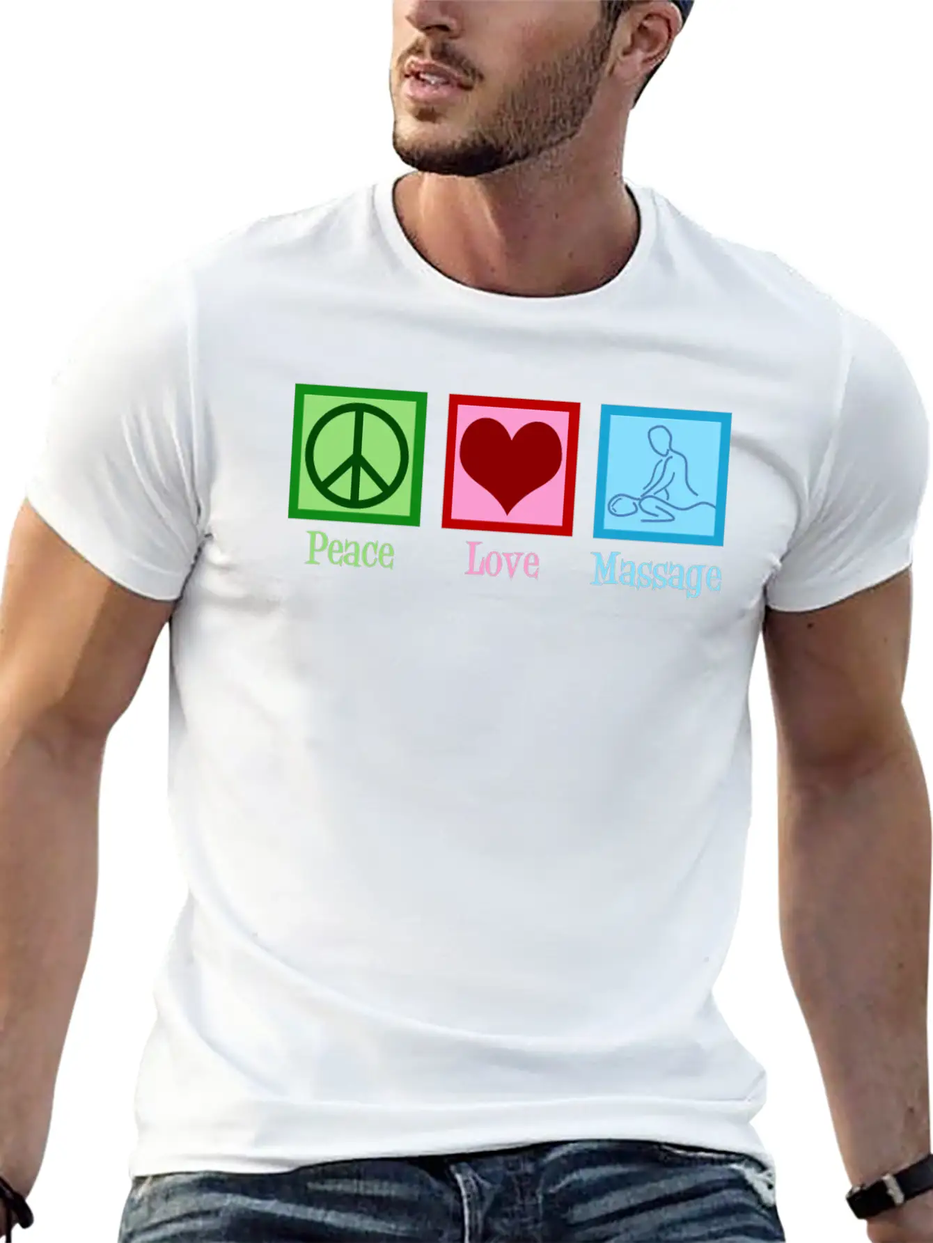Peace Love Massage Therapy Essential Cotton Tee For Daily Outfits – Unisex Style