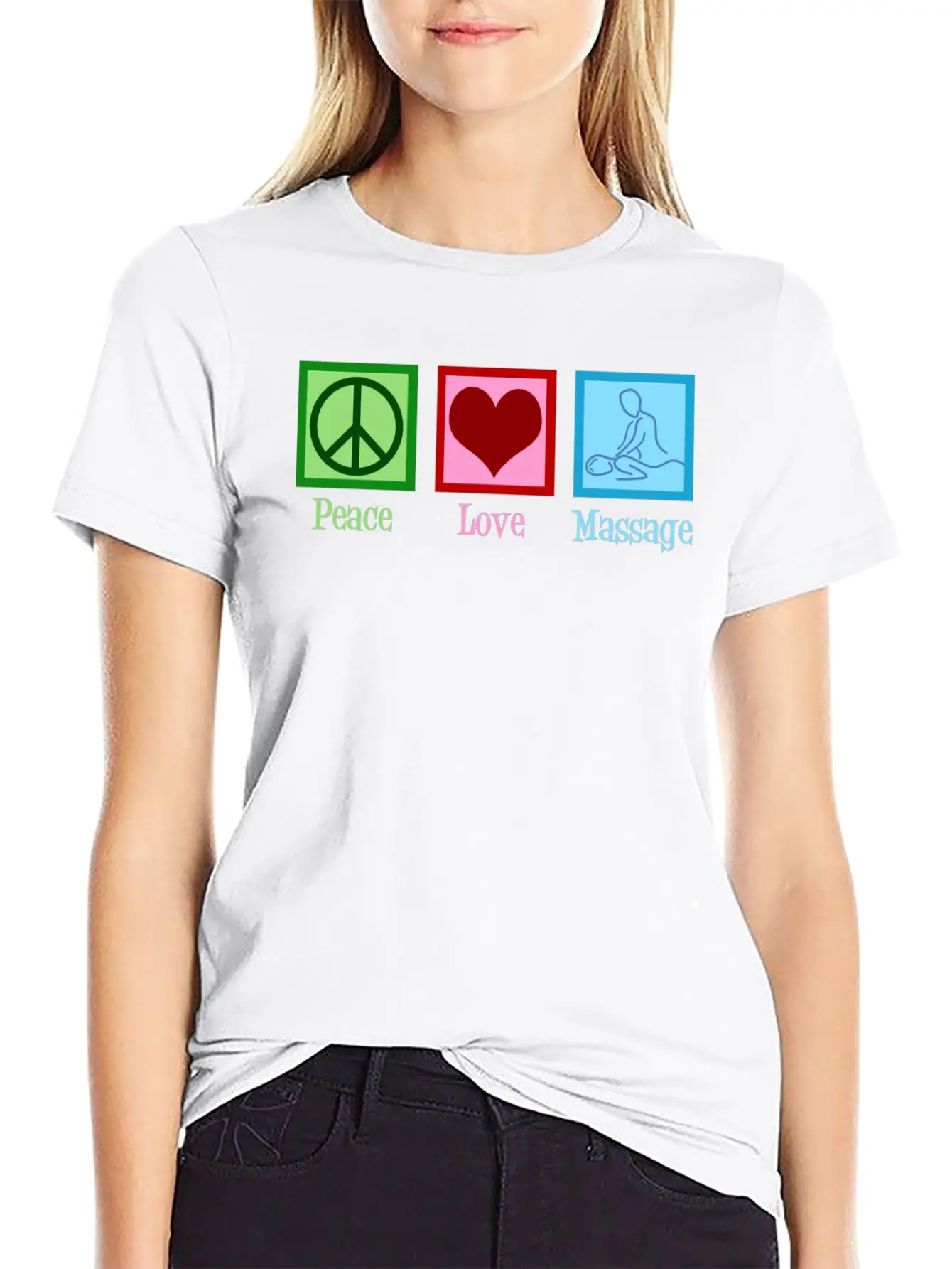Peace Love Massage Therapy Essential Cotton Tee For Daily Outfits – Unisex Style