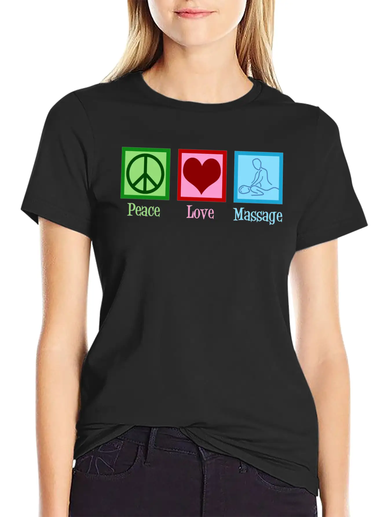Peace Love Massage Therapy Essential Cotton Tee For Daily Outfits – Unisex Style