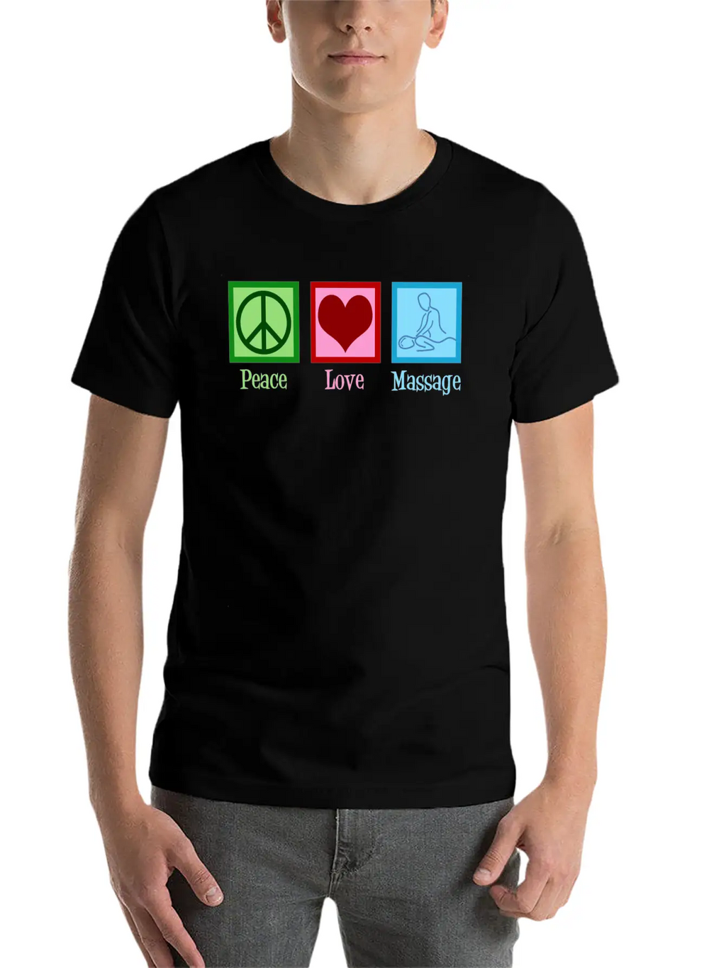Peace Love Massage Therapy Essential Cotton Tee For Daily Outfits – Unisex Style