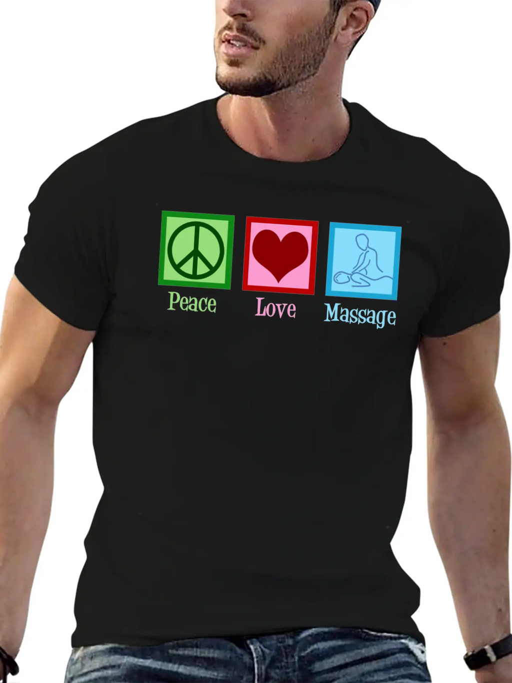 Peace Love Massage Therapy Essential Cotton Tee For Daily Outfits – Unisex Style