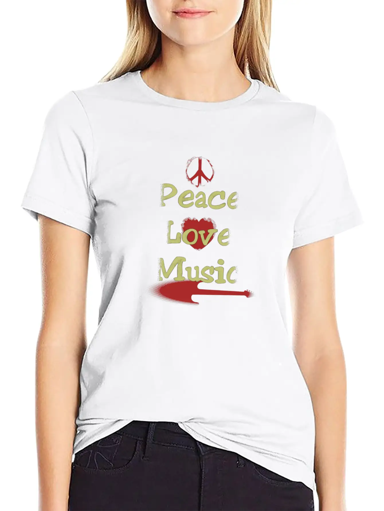 Peace Love Music Breathable Soft Cotton T-Shirt – Timeless Casual Look
