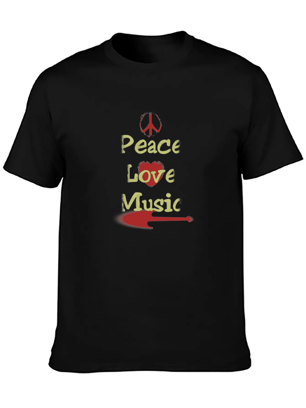 Peace Love Music Breathable Soft Cotton T-Shirt – Timeless Casual Look