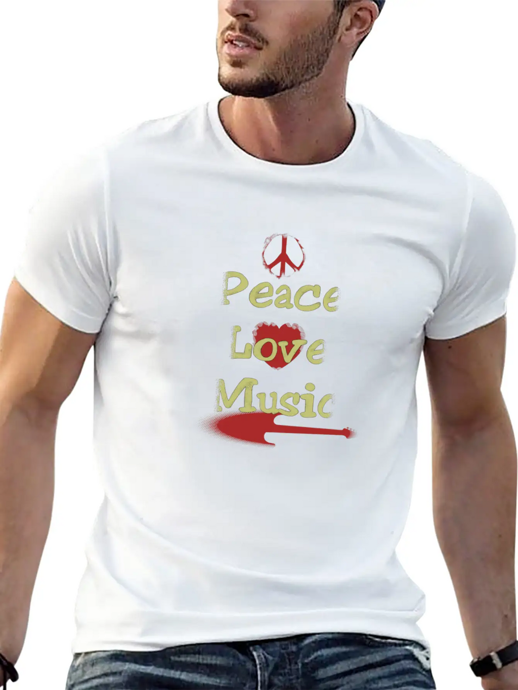 Peace Love Music Breathable Soft Cotton T-Shirt – Timeless Casual Look