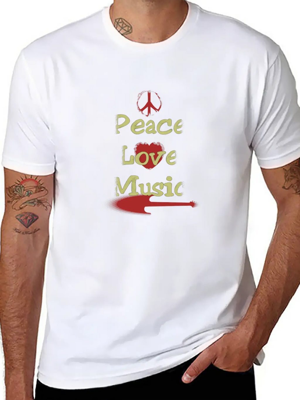 Peace Love Music Breathable Soft Cotton T-Shirt – Timeless Casual Look