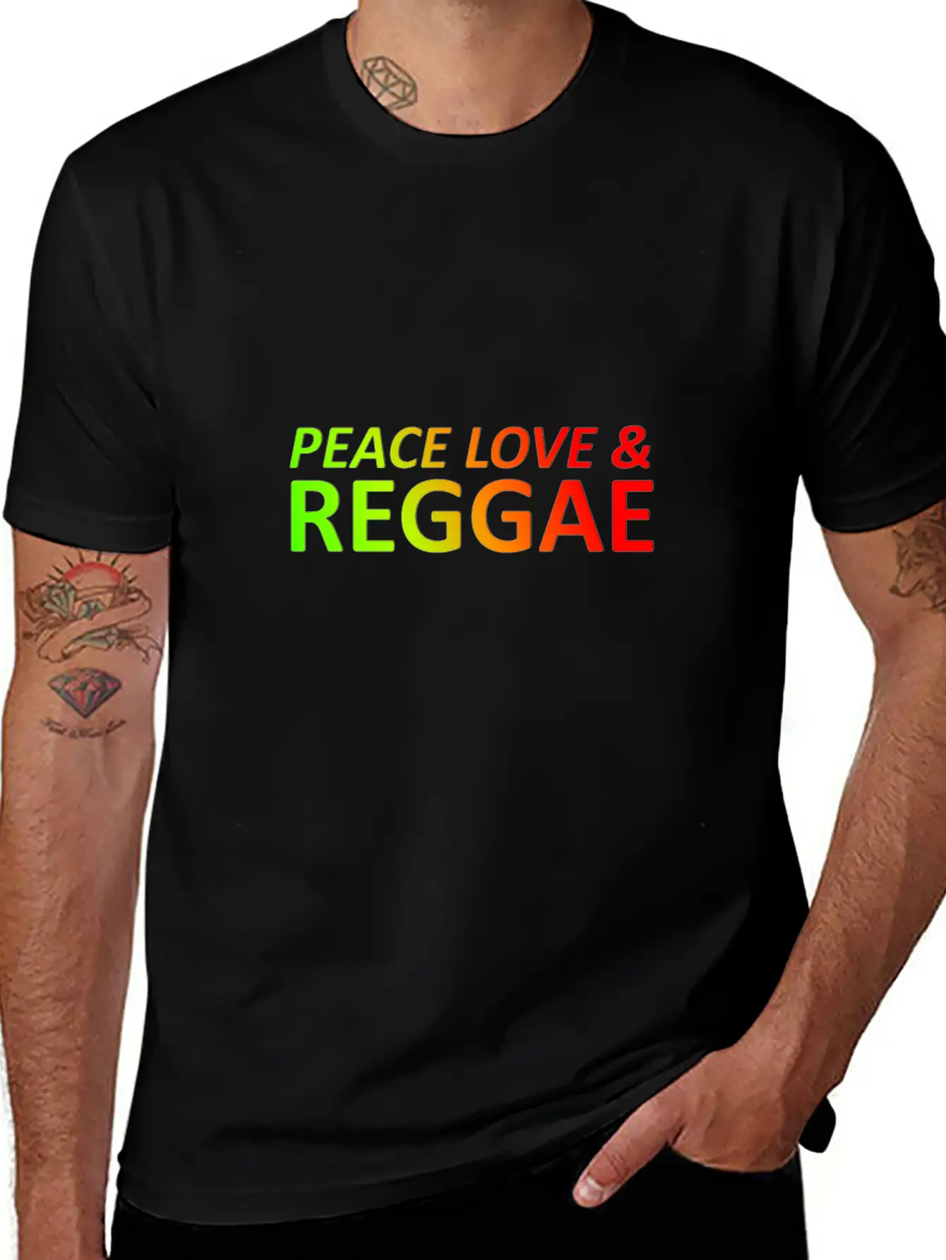 Peace Love Reggae Basic Graphic T-Shirt – Daily Comfort In Soft Cotton