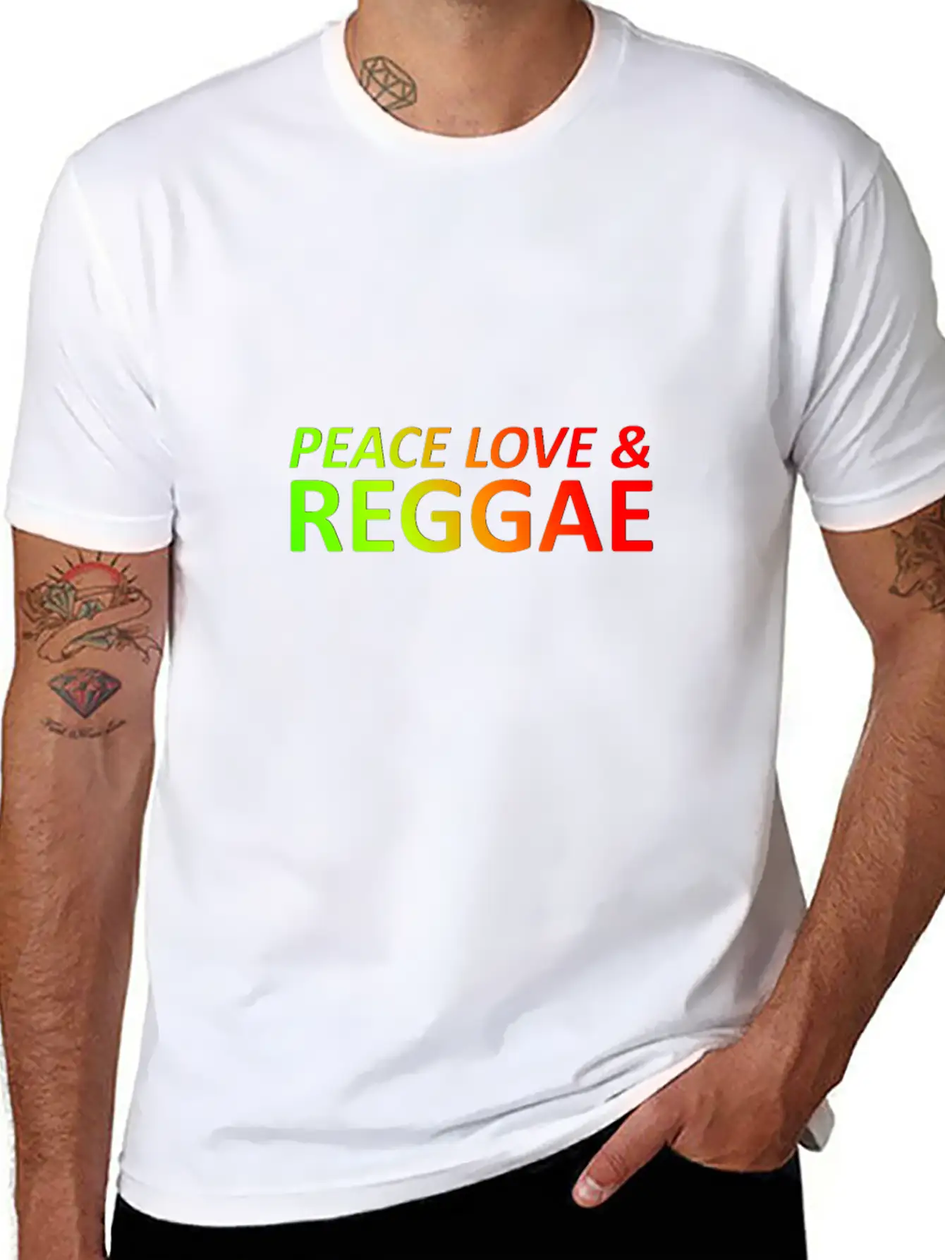 Peace Love Reggae Basic Graphic T-Shirt – Daily Comfort In Soft Cotton