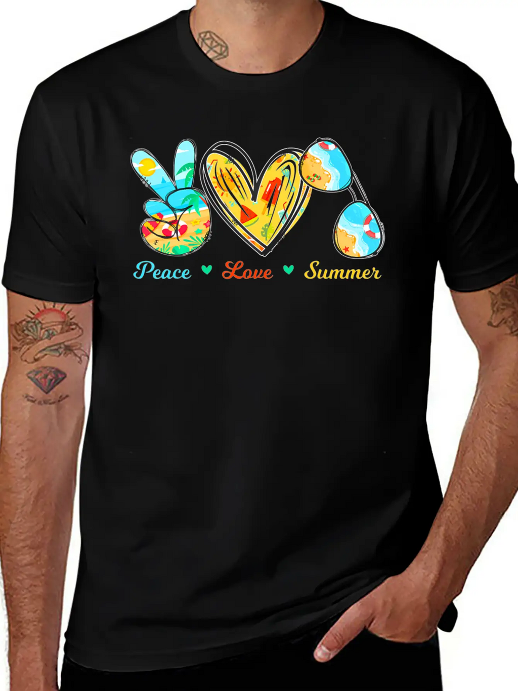 Peace Love Summer Sunglasses Cruise Beach Timeless Short Sleeve Tee – Comfy And Minimalist Design
