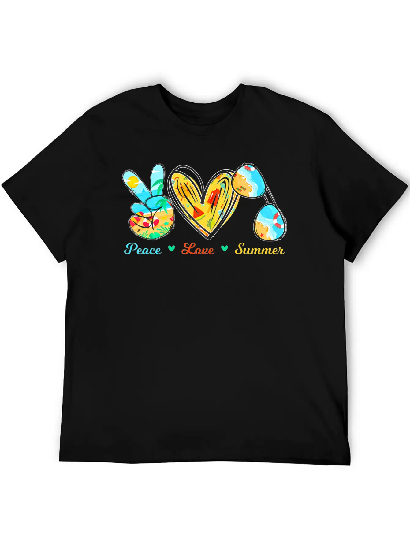 Peace Love Summer Sunglasses Cruise Beach Timeless Short Sleeve Tee – Comfy And Minimalist Design