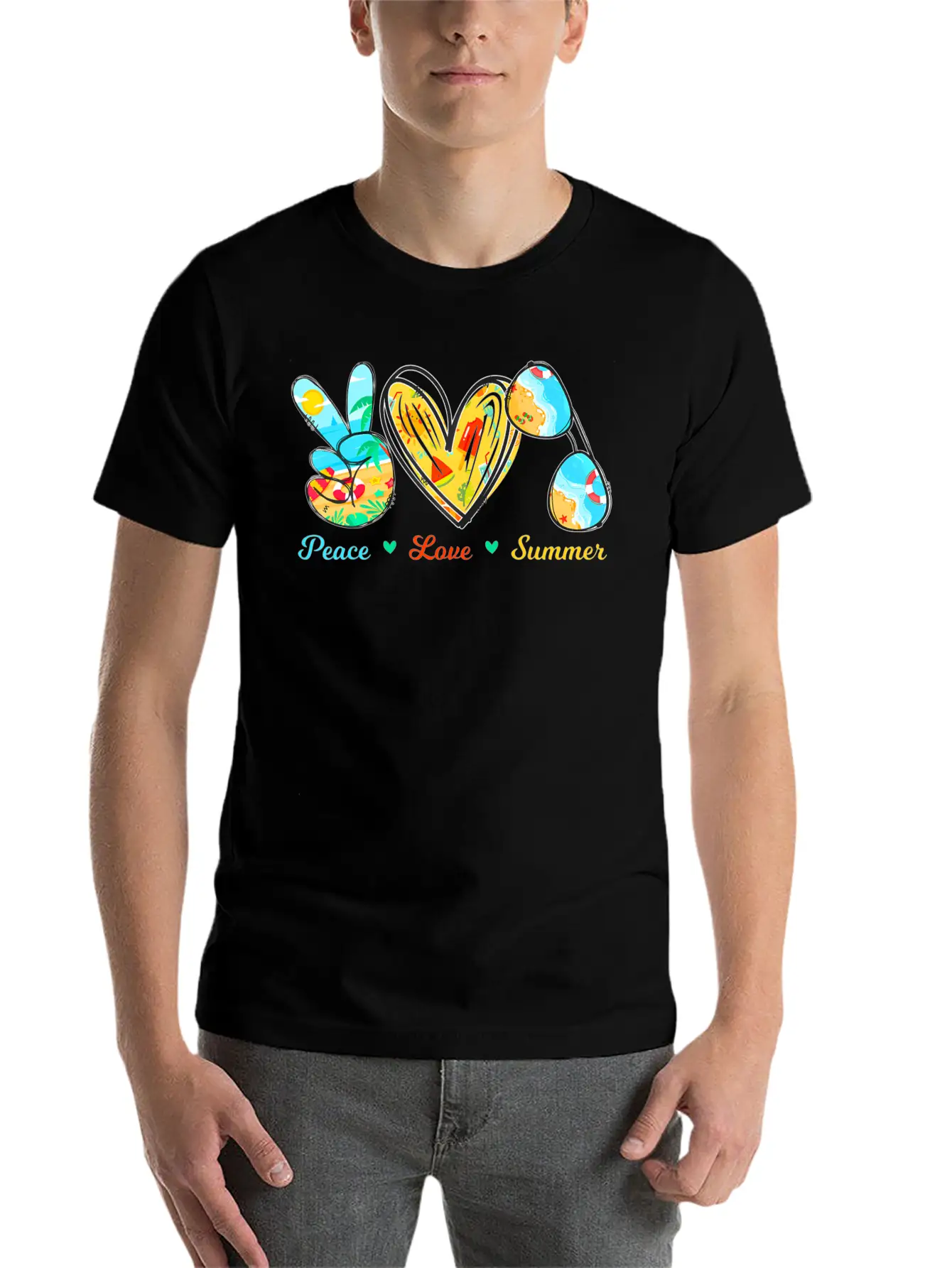 Peace Love Summer Sunglasses Cruise Beach Timeless Short Sleeve Tee – Comfy And Minimalist Design