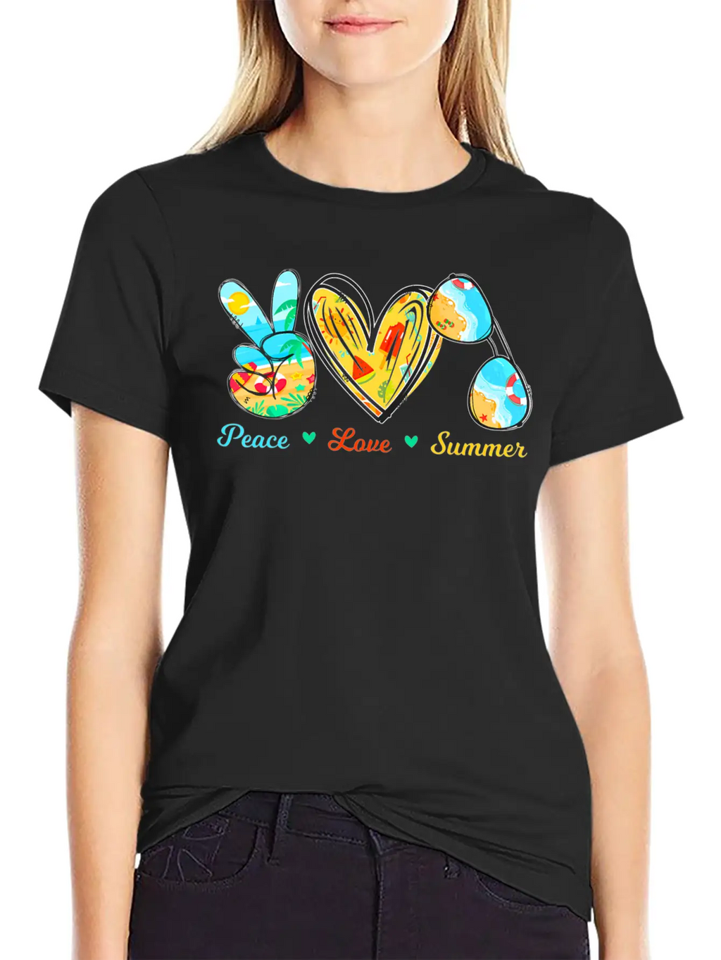 Peace Love Summer Sunglasses Cruise Beach Timeless Short Sleeve Tee – Comfy And Minimalist Design