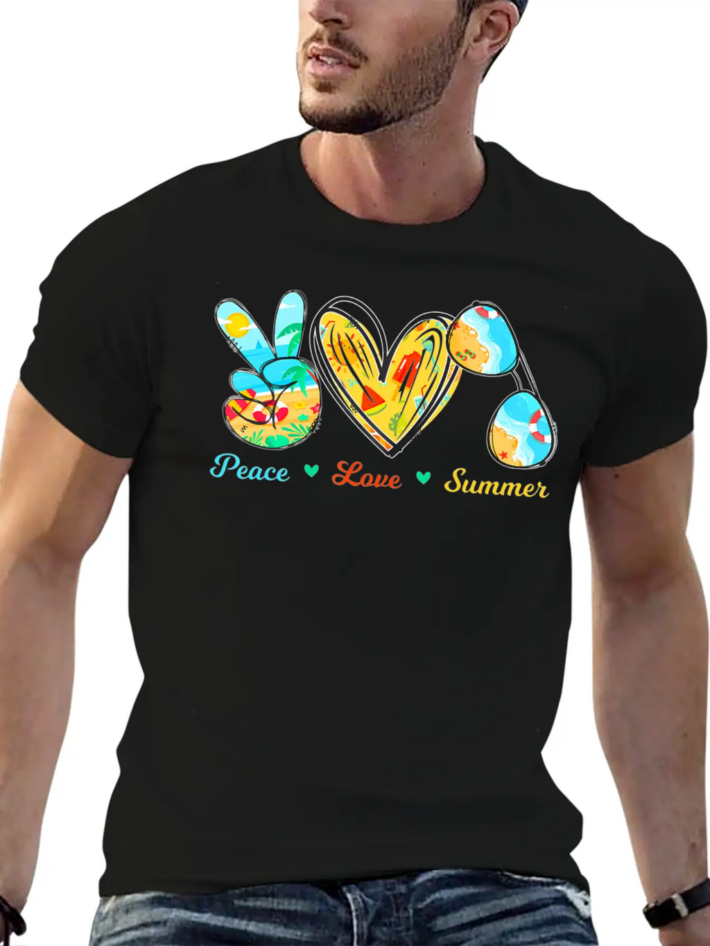 Peace Love Summer Sunglasses Cruise Beach Timeless Short Sleeve Tee – Comfy And Minimalist Design