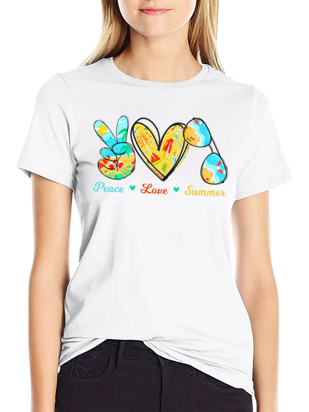 Peace Love Summer Sunglasses Cruise Beach Timeless Short Sleeve Tee – Comfy And Minimalist Design