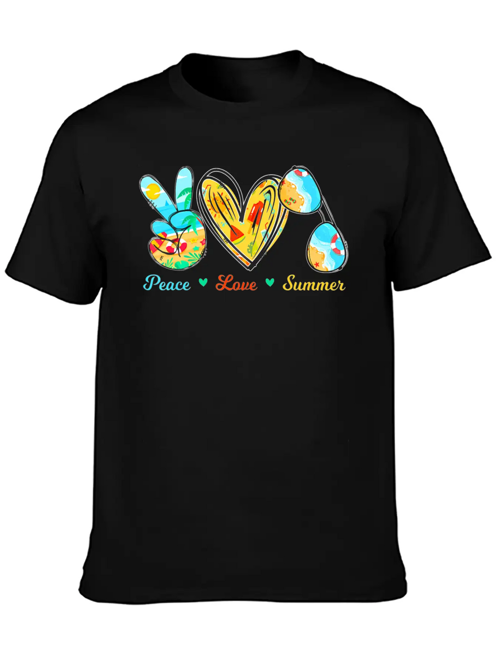 Peace Love Summer Sunglasses Cruise Beach Timeless Short Sleeve Tee – Comfy And Minimalist Design