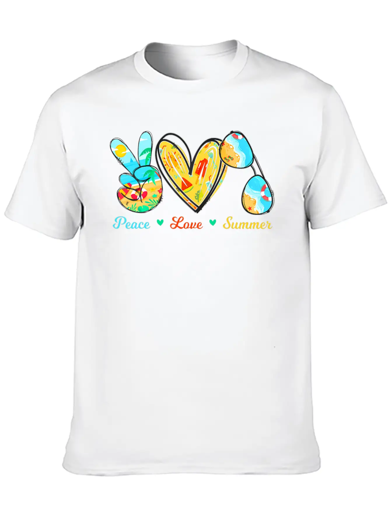 Peace Love Summer Sunglasses Cruise Beach Timeless Short Sleeve Tee – Comfy And Minimalist Design