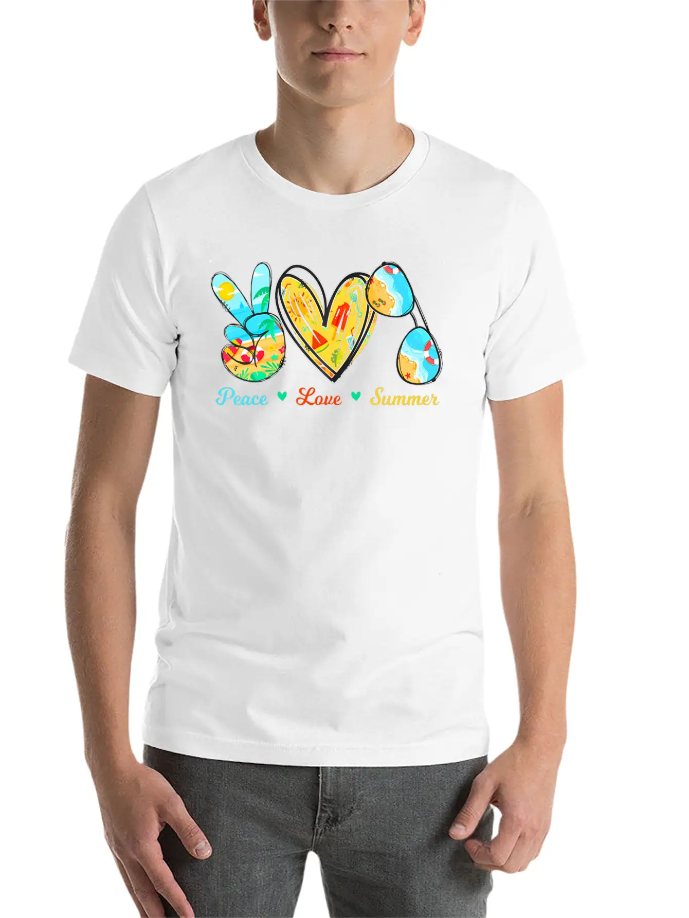 Peace Love Summer Sunglasses Cruise Beach Timeless Short Sleeve Tee – Comfy And Minimalist Design