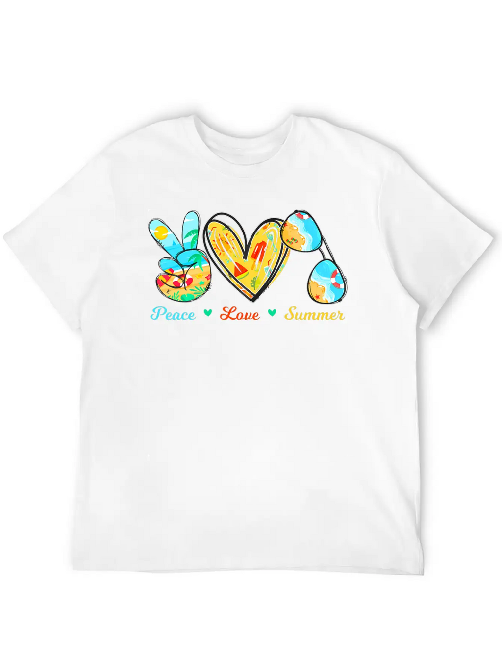Peace Love Summer Sunglasses Cruise Beach Timeless Short Sleeve Tee – Comfy And Minimalist Design