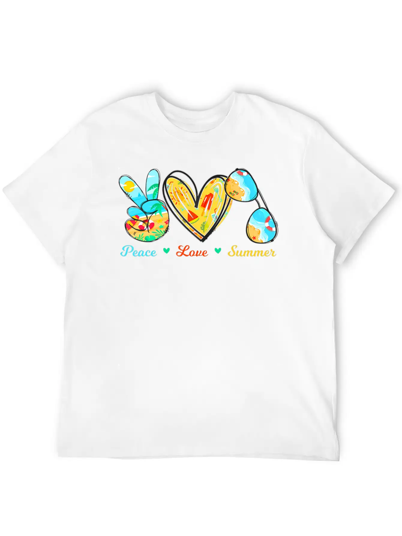 Peace Love Summer Sunglasses Cruise Beach Timeless Short Sleeve Tee – Comfy And Minimalist Design