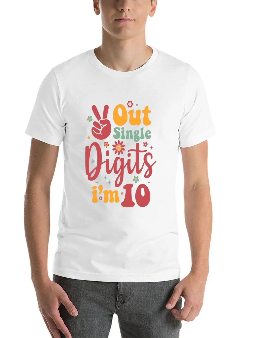 Peace Out Single Digits Im 10 Sign Birthday Timeless Short Sleeve Tee – Comfy And Minimalist Design