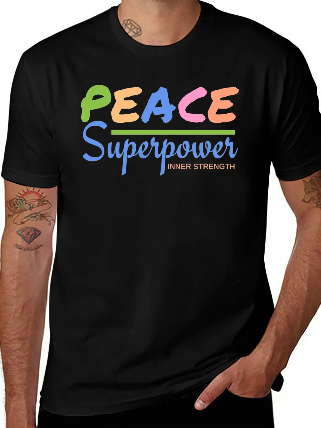 Peace Powerful Breathable Soft Cotton T-Shirt – Timeless Casual Look