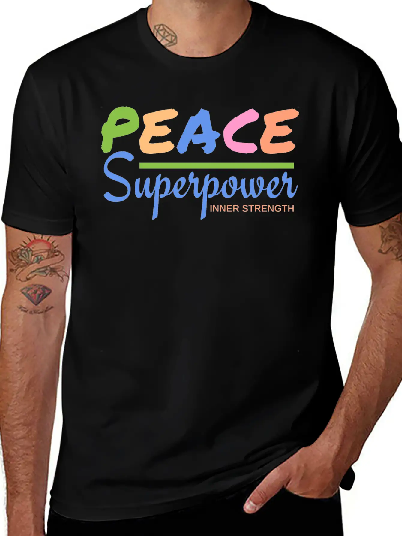 Peace Powerful Breathable Soft Cotton T-Shirt – Timeless Casual Look