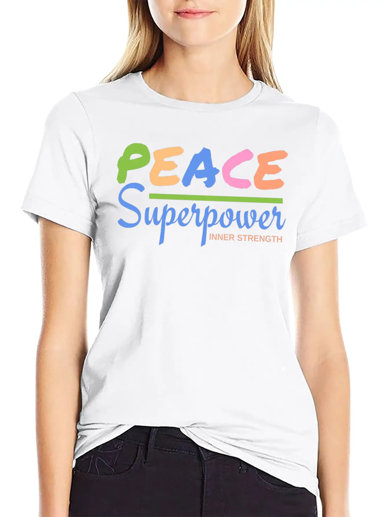 Peace Powerful Breathable Soft Cotton T-Shirt – Timeless Casual Look