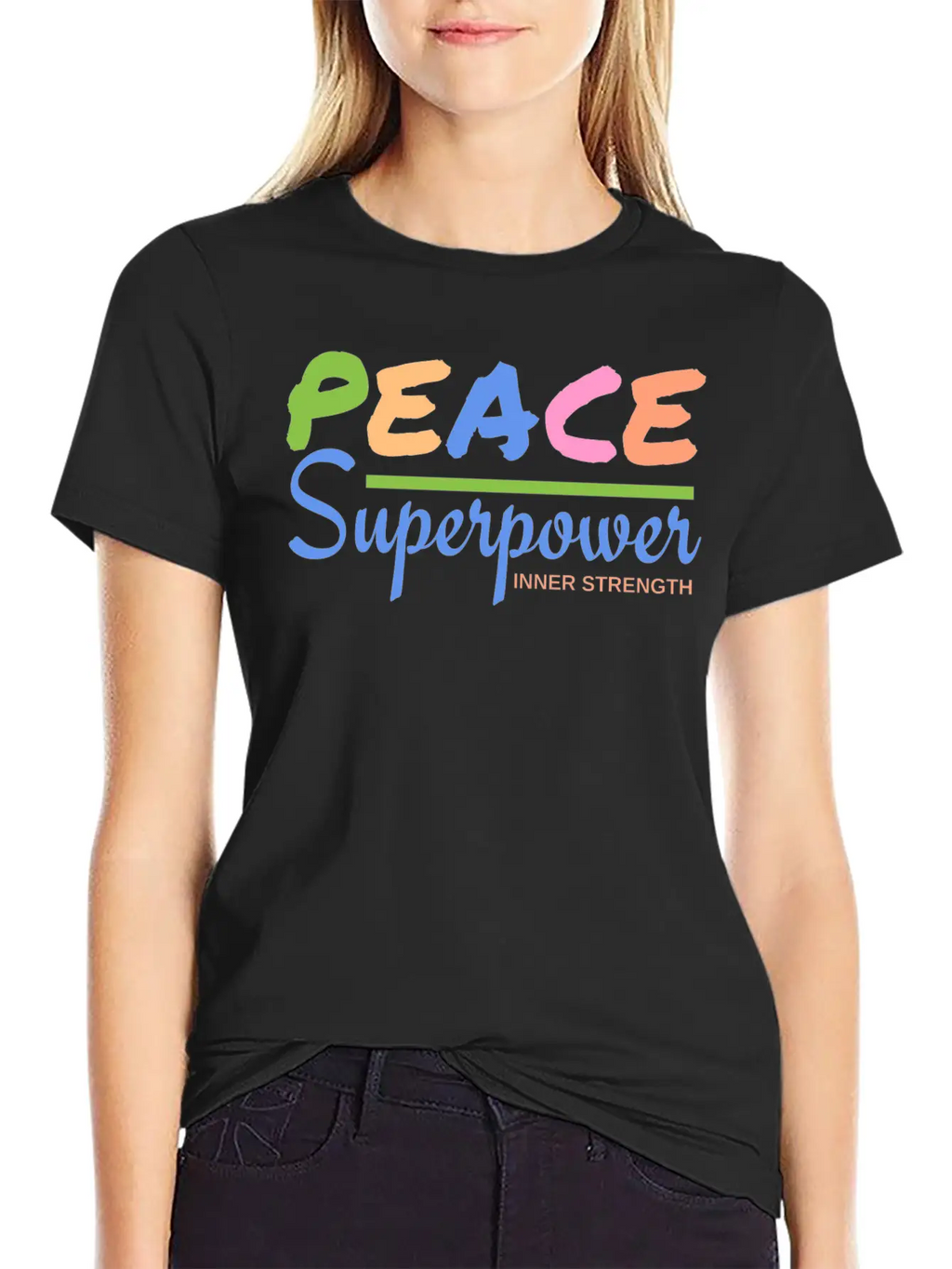 Peace Powerful Breathable Soft Cotton T-Shirt – Timeless Casual Look