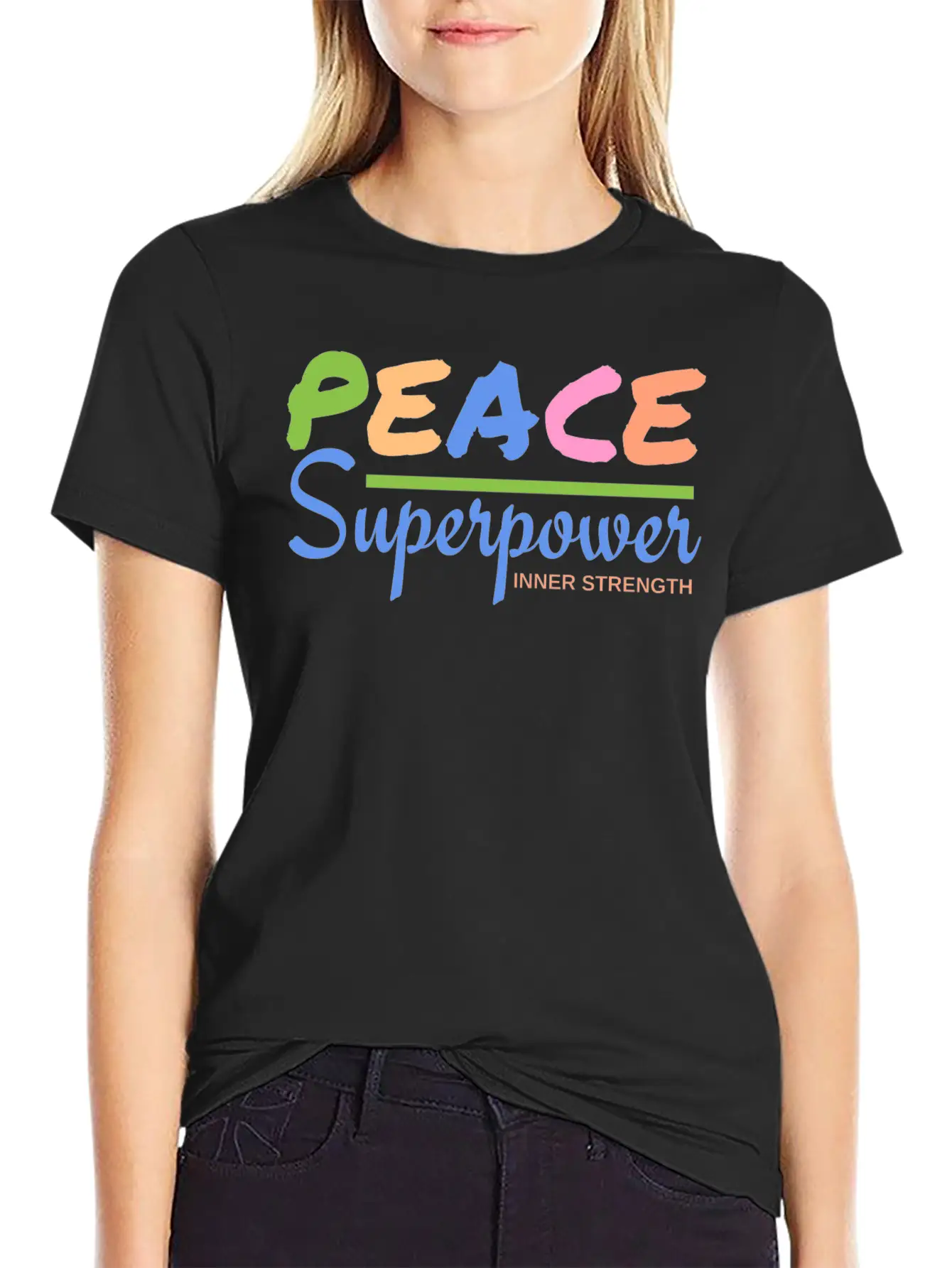 Peace Powerful Breathable Soft Cotton T-Shirt – Timeless Casual Look