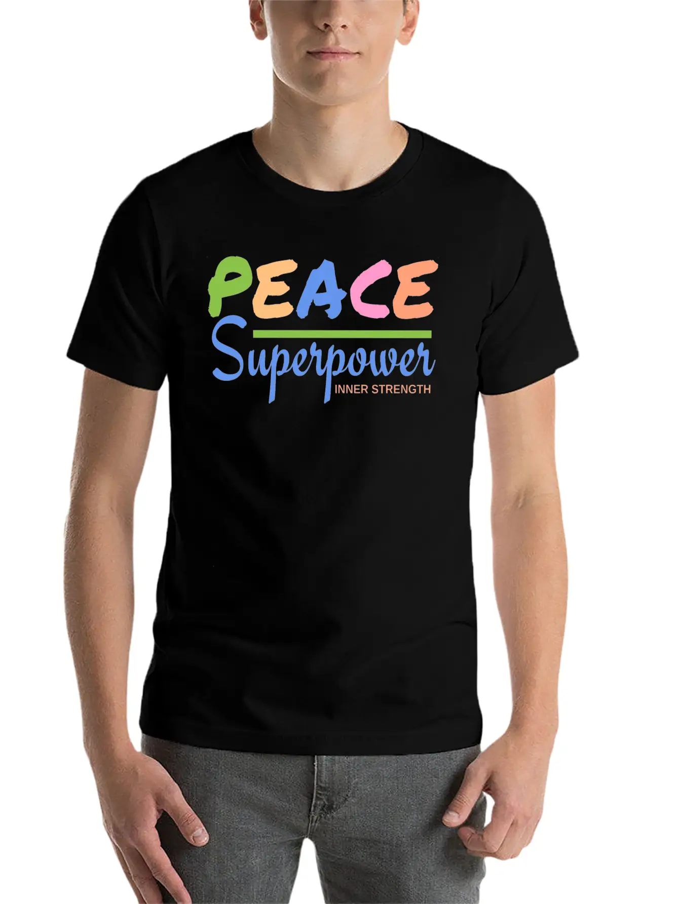 Peace Powerful Breathable Soft Cotton T-Shirt – Timeless Casual Look