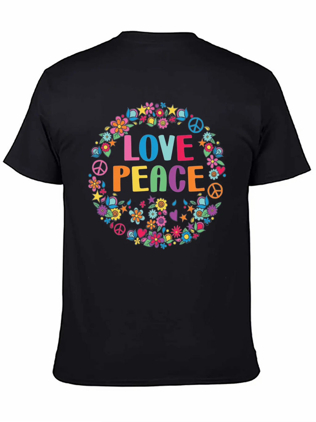 Peace Sign Love 70s Hippie Lovers Classic Cotton Tee – Unisex Comfort For Any Season