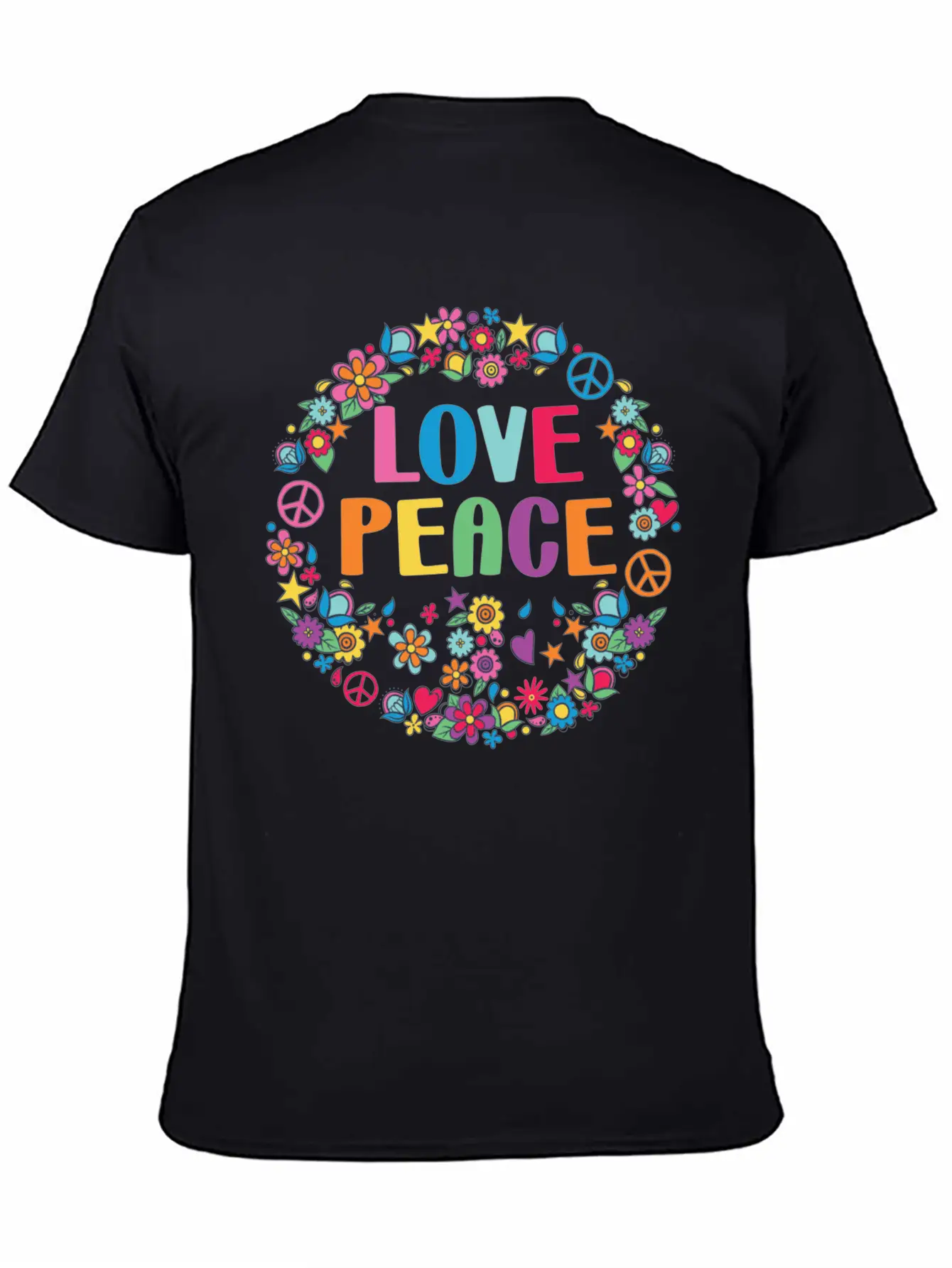Peace Sign Love 70s Hippie Lovers Classic Cotton Tee – Unisex Comfort For Any Season
